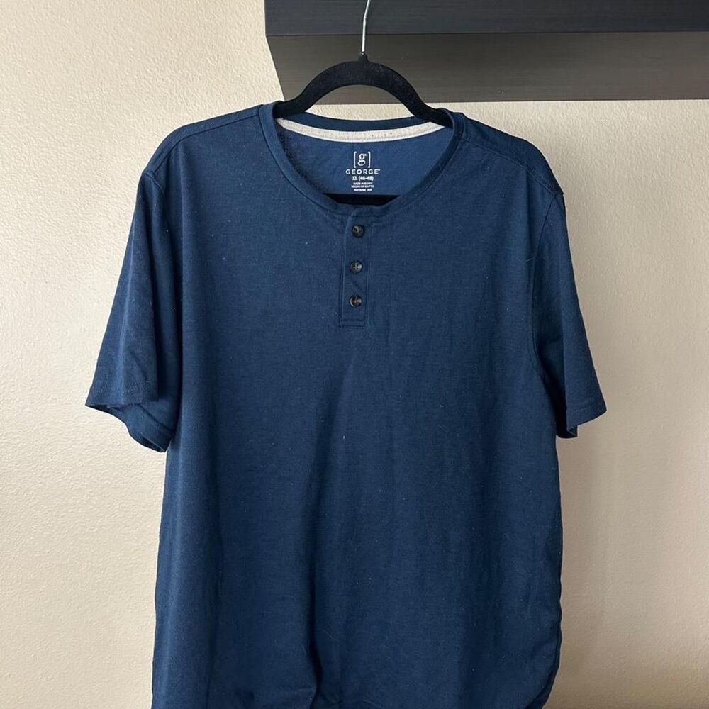 George Men's Blue and Navy Shirt